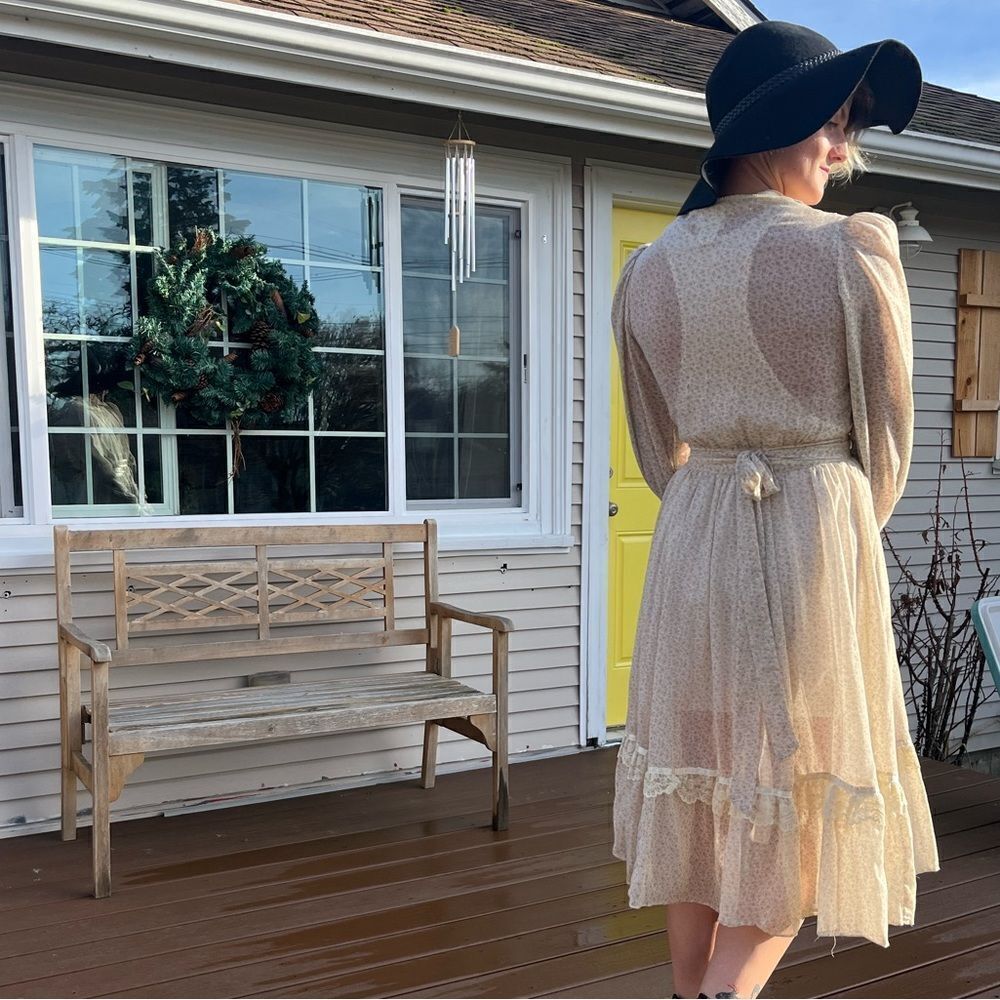 Gunne Sax Prairie Long Sleeve Midi Dress - Picture 4 of 16